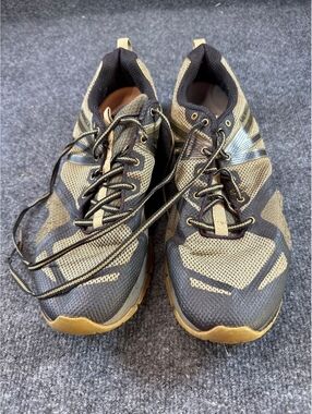 Merrell Men’s Size 11.5 Gray Tan Mesh Trail Running Hiking Shoes Sneakers